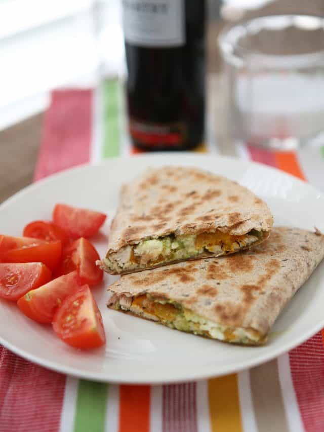 Chicken Pesto Quesadillas are simple and quick to make using just a few staple ingredients. These are a favorite in my house!