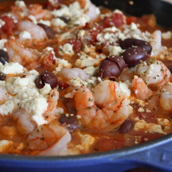 Take your seafood to a whole new level with this Ellie Krieger’s Baked Shrimp with Tomatoes and Feta dish. A healthy one-pan meal perfect for weeknights! Recipe via aggieskitchen.com