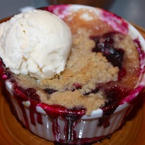 Nothing screams summertime like a Blueberry Peach Crumble (don't forget the scoop of vanilla ice cream!)