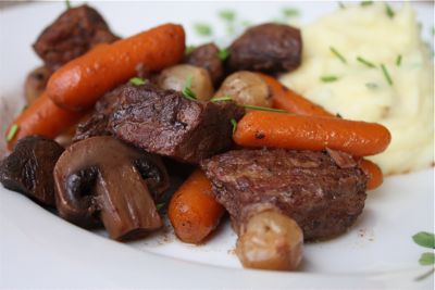 Slow Cooker Beef Bourguignon and Simply Mashed Yukon Golds