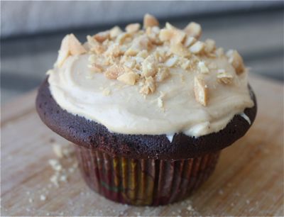 Ina’s Chocolate Cupcakes with Peanut Butter Frosting