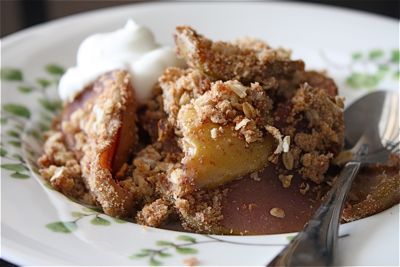 Red Wine Pear Crisp with Spiced Streusel
