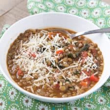 Italian Tomato and Lentil Soup with Spinach-image