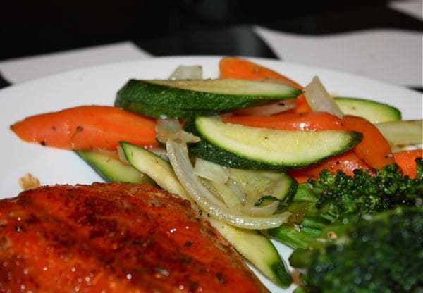 Orange Glazed Salmon and Stir Fried Veggies