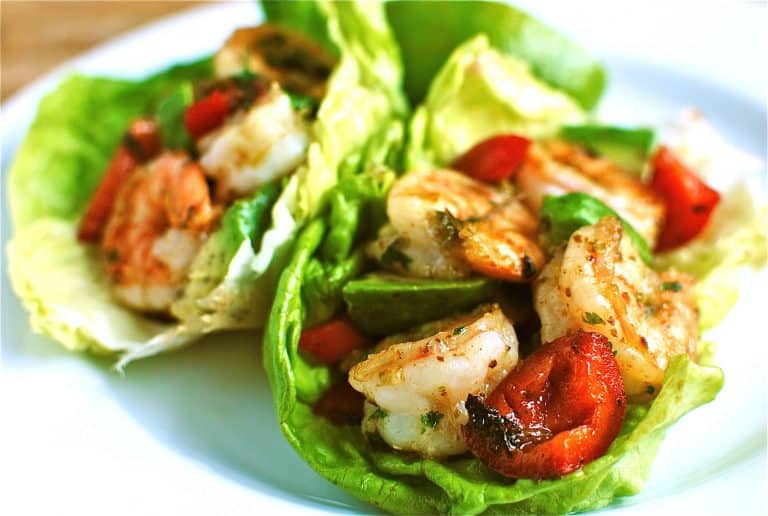 Spicy Shrimp and Avocado Lettuce Cups