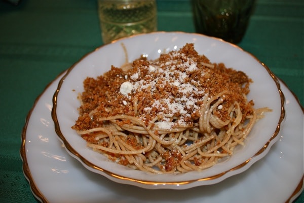 Sicilian Spaghetti with Breadcrumbs and Anchovies - part of our Christmas Eve 7 Fishes Feast! recipe via aggieskitchen.com