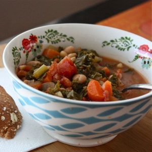 Hearty Kale, White Bean and Tomato Soup