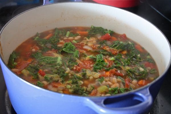 Hearty Kale, White Bean and Tomato Soup