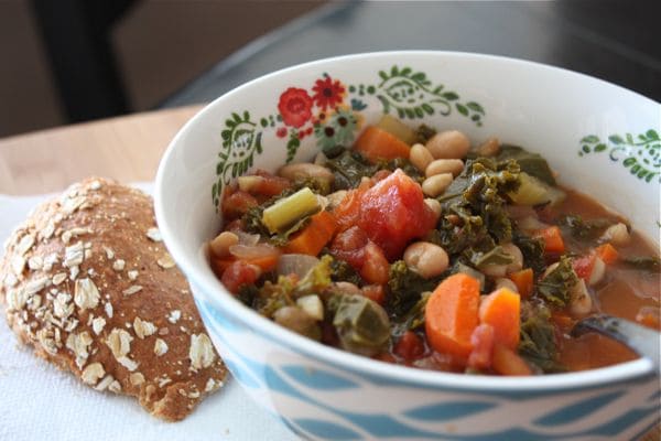 Hearty Kale, White Bean and Tomato Soup