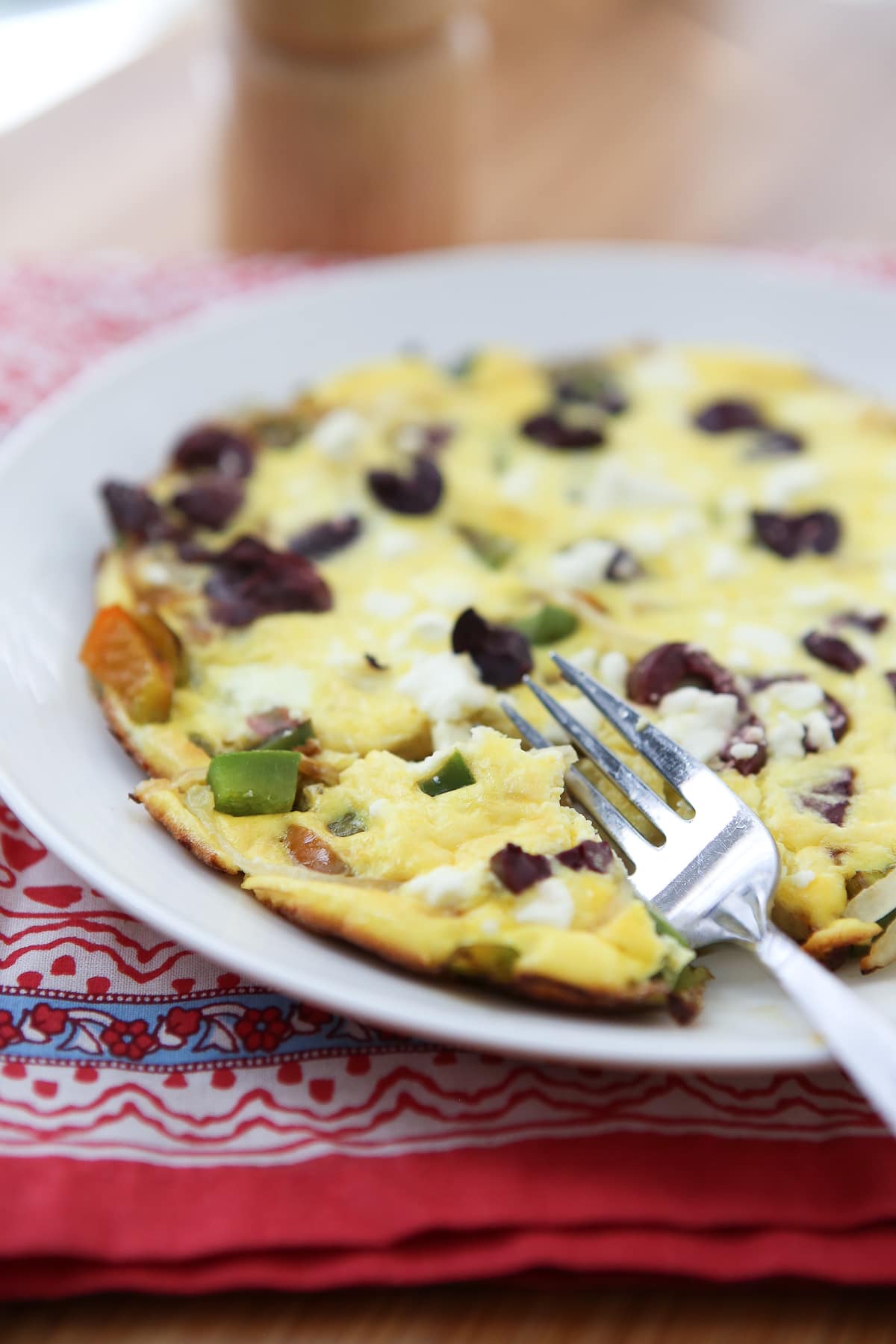 Greek Pepper and Onion Frittata with Feta