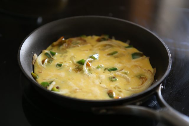 Breakfast, lunch or dinner for one! I love making frittatas for a quick meal, this Greek Pepper and Onion Frittata is one I make often! Recipe via aggieskitchen.com