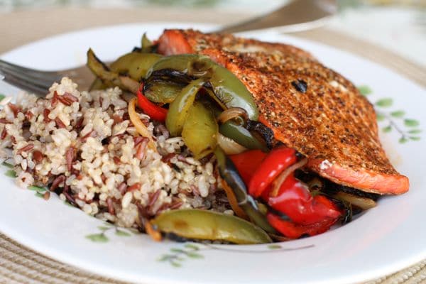 Blackened Salmon Fajita Bowls