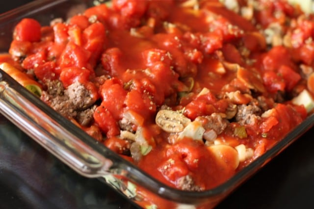 baking tin with stuffed cabbage casserole