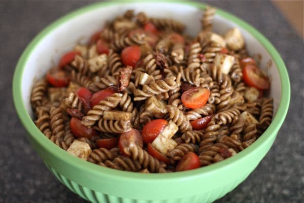 Pasta Salad Caprese with Garlic and Balsamic Dressing