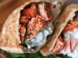 Healthy Broiled Salmon Gyros Aggie S Kitchen