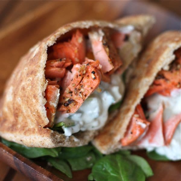 Salmon Gyro - The Best Gyro Sandwich Recipe (Video) - Key To My Lime