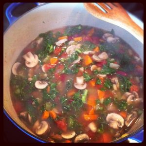 Kale, Mushroom and Bean Soup