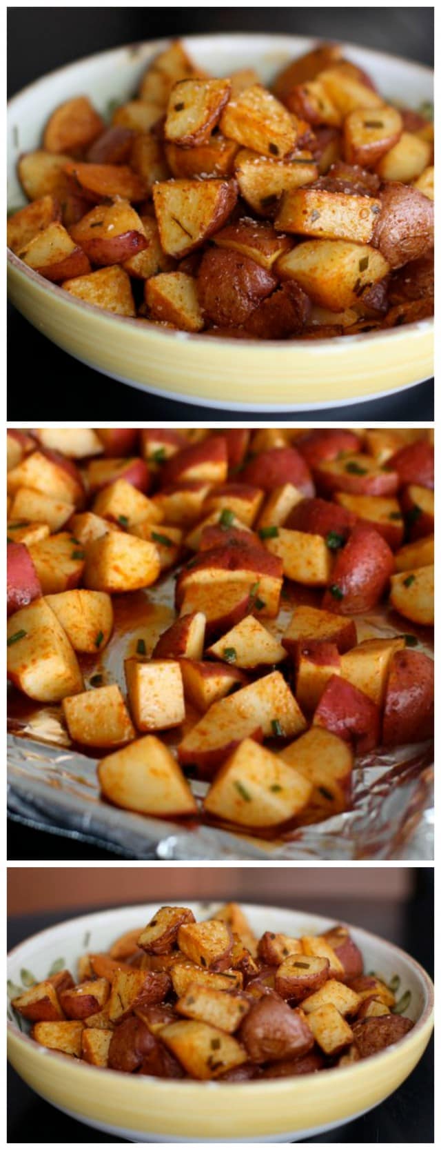 Las patatas rojas al horno con pimentón ahumado son un complemento sencillo y saludable para cualquier comida.