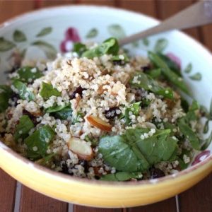 Nutty Quinoa, Spinach and Cranberry Salad