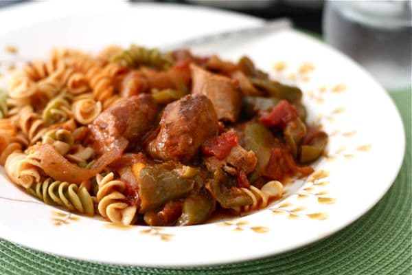 Slow Cooker Chicken Sausage and Peppers