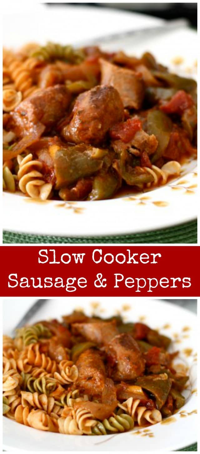Use that slow cooker to make this comforting and classic Sausage and Peppers dinner. I love to use chicken or turkey sausage to keep it light!
