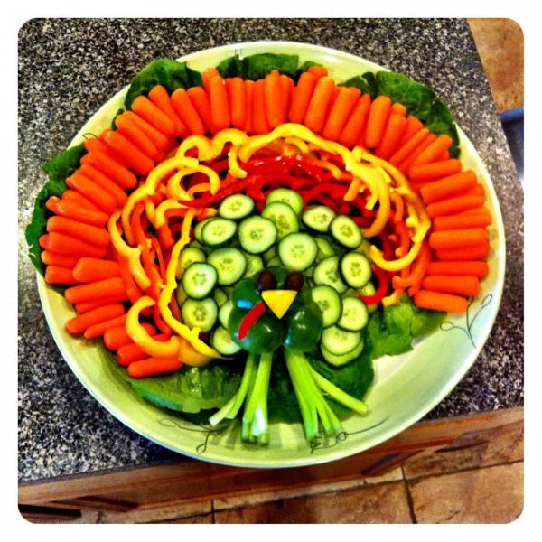 Gobble Gobble...Turkey Veggie Platter, Dips and Happy Thanksgiving!