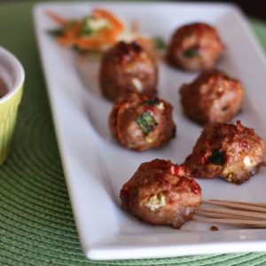 Asian Turkey Meatballs with Chili Garlic Glaze