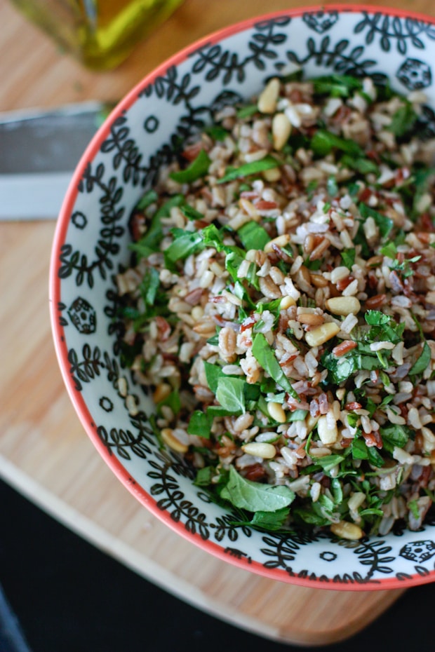 Herbed Wild Rice Salad with Toasted Pine Nuts - one of my favorite whole grain salad recipes!
