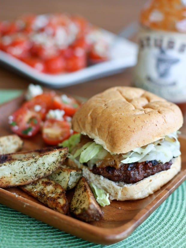 Grilled Barbecue Bison Burger 