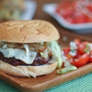 Grilled barbecue bison burgers are a leaner alternative to the hamburger - juicy and flavorful with less guilt!