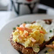 Scrambled Eggs with Smoked Salmon | AggiesKitchen.com #eggs #breakfast