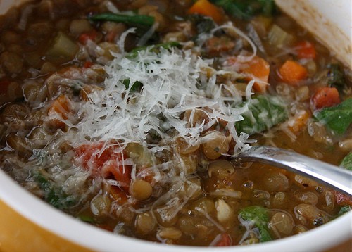 Spinach, Tomato and Lentil Soup | AggiesKitchen.com