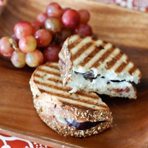 Fresh Fig, Goat Cheese, Honey and Almond Panini | AggiesKitchen.com #sandwich #fig