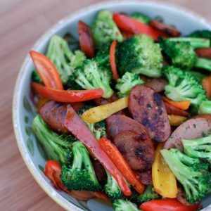 This Italian Style Stir Fry is full of veggies and quick to put together for a weeknight meal. Serve over brown rice or quinoa with a dash of hot sauce!