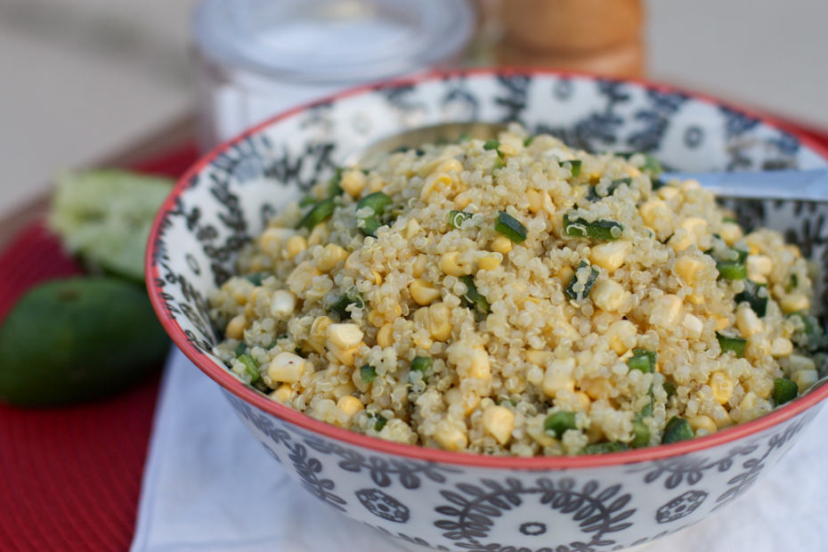 Fresh Corn and Quinoa Salad is perfect warm weather food. You'll love the flavors as a side dish for grilled meals, or on its own as a vegetarian dish.