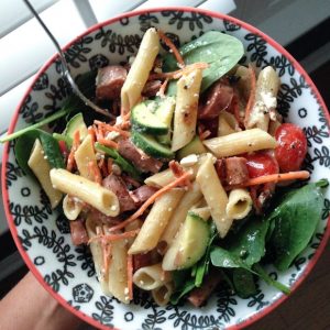 Garden Pasta Salad with Chicken Sausage | Aggie's KItchen
