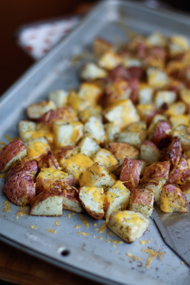 Roasted Red Potatoes with Dill and Cheddar Cheese are a dish that comes together quickly and is loved by my family. You need this red potato recipe in your life!