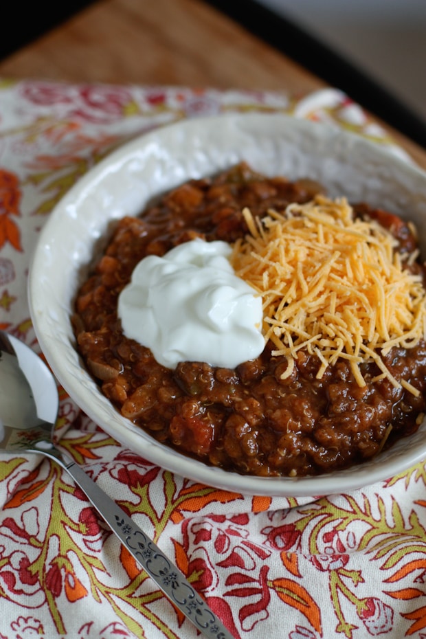 Slow Cooker Vegetarian Lentil Chili