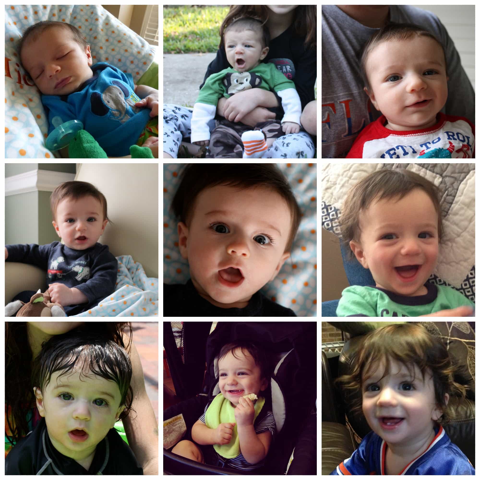 Micah One Year Collage