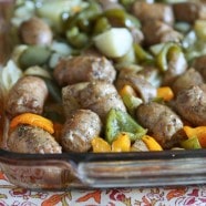 Roasted Italian Turkey Sausage, Potatoes and Peppers-4