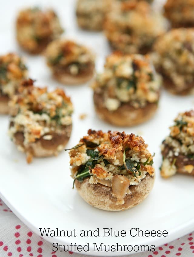 Walnut and Blue Cheese Stuffed Mushrooms | Aggie's Kitchen #thinkfisher
