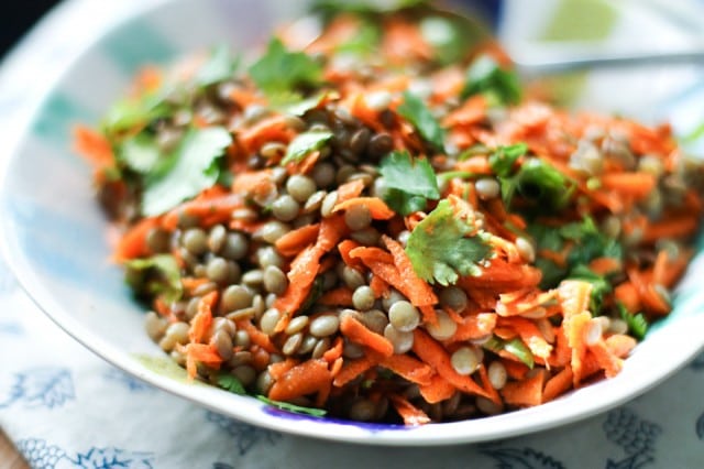 Lentil Salad with Carrots and Cilantro is a filling vegetarian salad that is filled with protein and flavor. Serve it as a main meal, a side dish or snack.