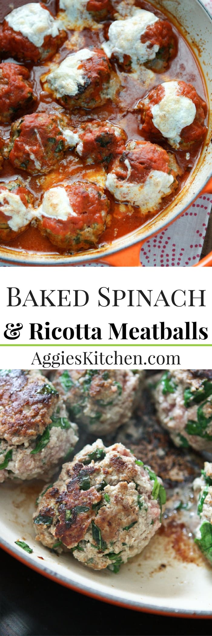 Baked Spinach and Ricotta Meatballs