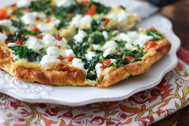 Kale, Red Pepper and Goat Cheese Frittata || Aggie's Kitchen