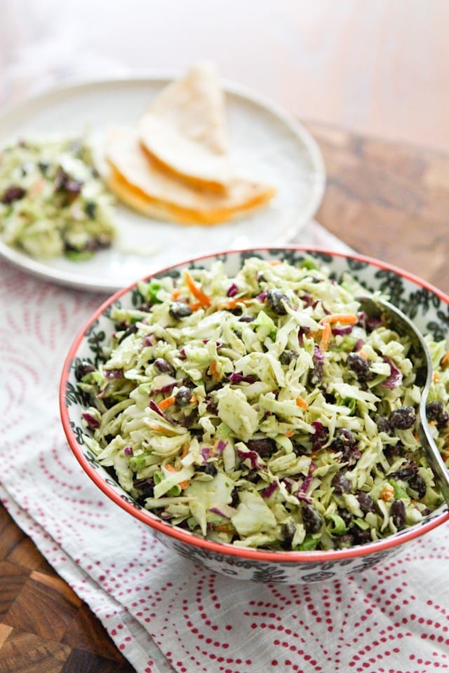 This Mexican Slaw Salad with Black Beans is a nice change up from traditional cole slaw. Serve it in tacos, or as a side dish to quesadillas or grilled chicken.