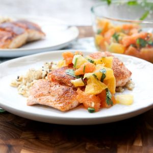 Pan Seared Blackened Salmon with Citrus Salsa || Aggie's Kitchen