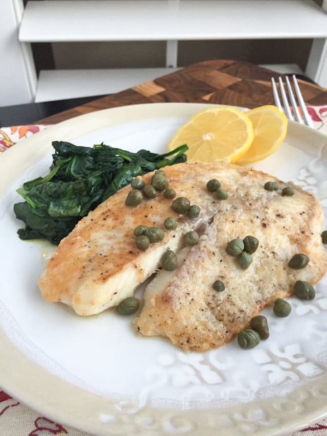 Parmesan Crusted Fish with Lemon and Capers