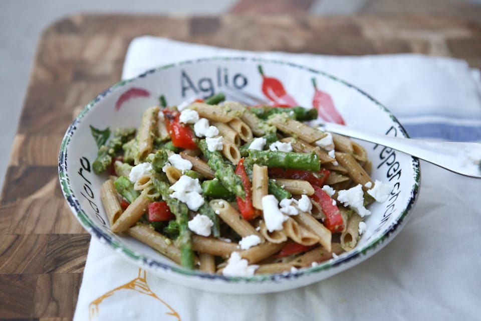 Spring Vegetable Pasta with Pesto