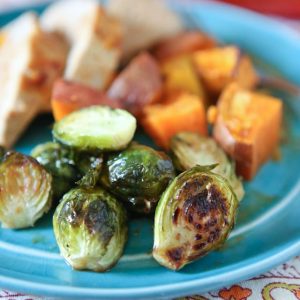 Honey Balsamic Roasted Brussels Sprouts - such a great side dish and a delicious way to get a healthy serving of veggies in any time of year.