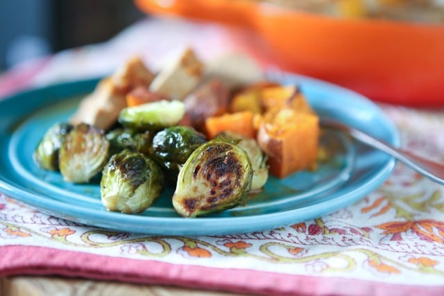 Honey Balsamic Roasted Brussels Sprouts - such a great side dish and a delicious way to get a healthy serving of veggies in any time of year.